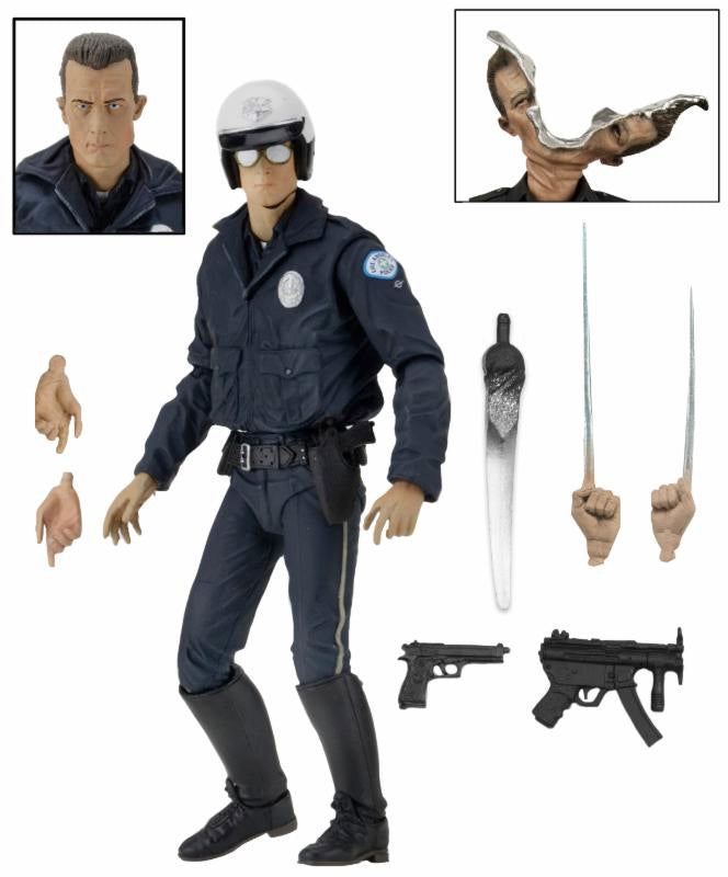 NECA Terminator 2: T-1000 Motorcycle Cop Ultimate 7" Scale Action Figure
