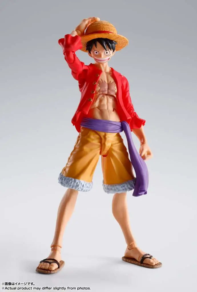 The Bandai Tamashii Nations SHFiguarts One Piece: Monkey D. Luffy – The Raid on Onigashima features Luffy in his iconic Wano Country attire, making it a must-have collectible for fans of the series.
