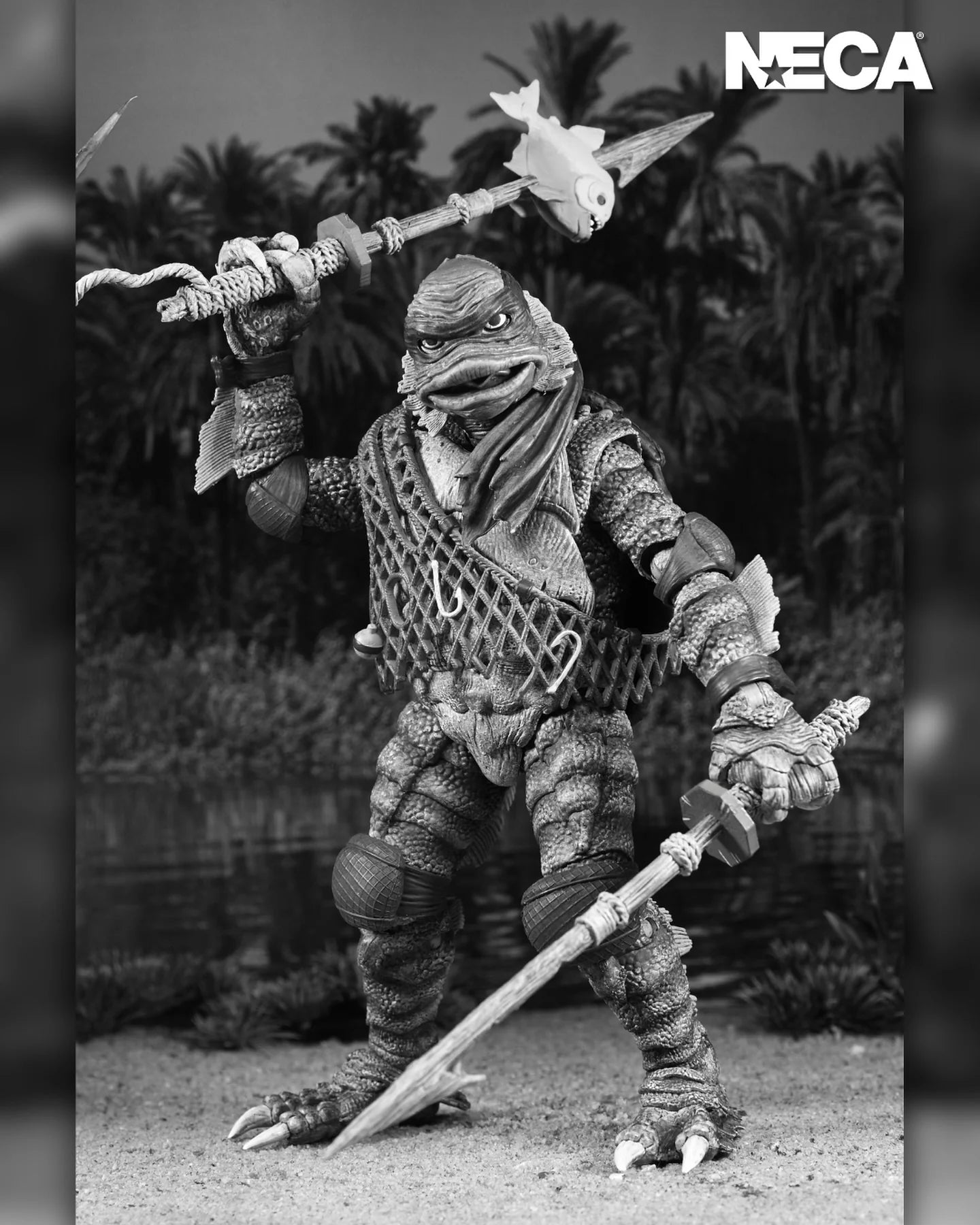 NECA Universal Monsters x Teenage Mutant Ninja Turtles Black & White Action Figure 4-Pack (7 inch)