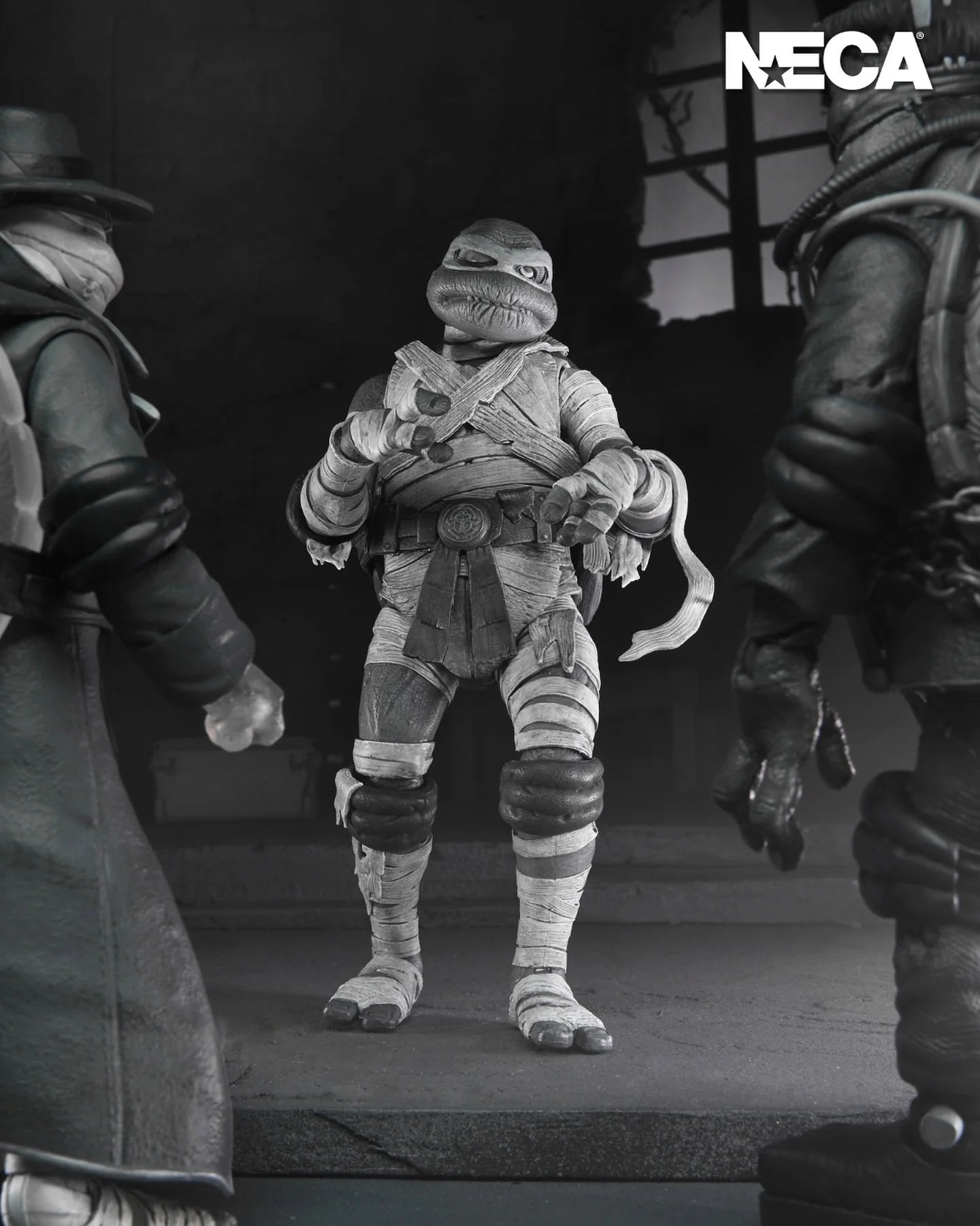 NECA Universal Monsters x Teenage Mutant Ninja Turtles Black & White Action Figure 4-Pack (7 inch)